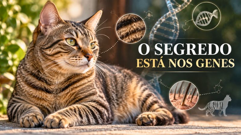 Gato rajado e elementos visuais de genética relacionados à formação da pelagem